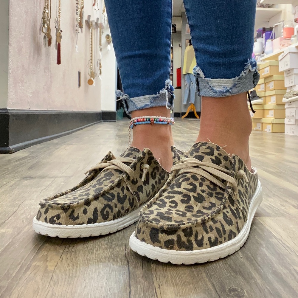 Gypsy Jazz cheetah print slip ons